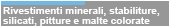 Rivestimenti minerali, stabiliture, silicati, pitture e malte colorate